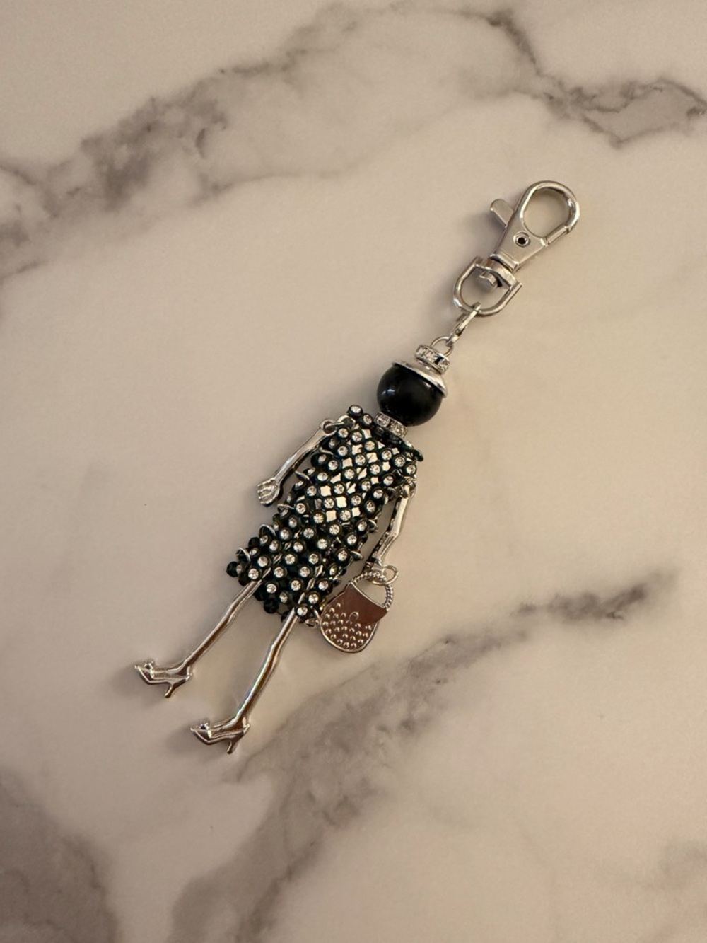 Crystal Doll Keychain Charm NWOT